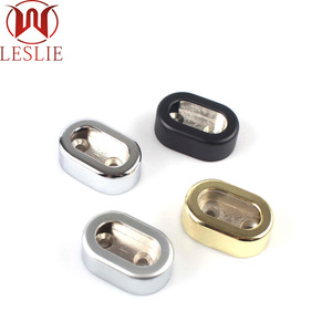 Support mural ovale pour tringle à vêtements Leslie en alliage de zinc chromé, quincaillerie de penderie YT-1510 - Product Image 2