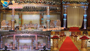 Fusion-Pilares de cristal para boda, Mandap de cristal brillante para boda, pilar de cristal iluminado - Product Image 3