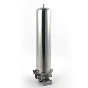 Cartucho de aço inoxidável 304/316 para filtro de água pré-purificador de grande fluxo com porta de drenagem