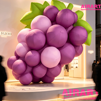Sculpture gonflable en forme de grappe de raisin artificielle, décoration gonflable personnalisée en forme de fruits violets pour vitrine de centre commercial