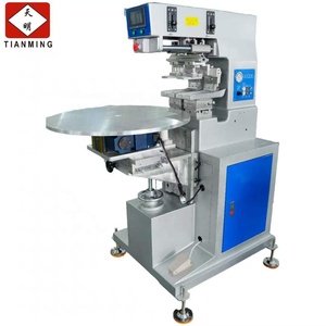 Intelligent Semi-Automatic New 4-Station Single-Color Rotary Disc <b>Pad</b> Printing Machine for cloths Printers - Product Image 1