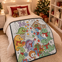 Manta de Colorear Lavable y Reutilizable OEM, Mapa del Mundo, Animales, Franela, Manualidades, Arte, para Niños, Actividad Familiar, Regalo Personalizado