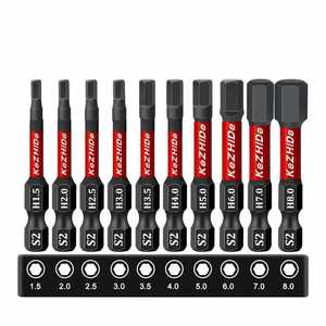Guest Quality Pneumatic Hex Screwdriver <b>Bits</b> 6 Mm Steel Magnetic Black Anti Rust 50L Standard Application - Product Image 3