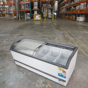Congélateur horizontal <span class=keywords><strong>combiné</strong></span> pour supermarché, alimentation électrique, équipement de réfrigération à 2 portes, refroidissement par ventilateur, manuel direct - Product Image 1
