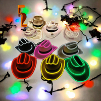 Lustiger LED-Neon-Kunststoff-Mini-Cowboyhut Leuchtender Haustierhut für Halloween, Weihnachten, Hochzeiten, Geburtstagsfeiern - Sehr Beliebt