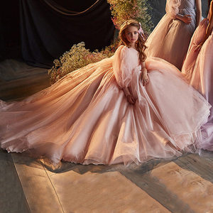 Vestido de Alta Gama para Niñas, de un Solo Hombro, con Cola Larga, Modelo Piano, Traje de Actuación, Falda Abullonada de Princesa para Niñas - Product Image 2