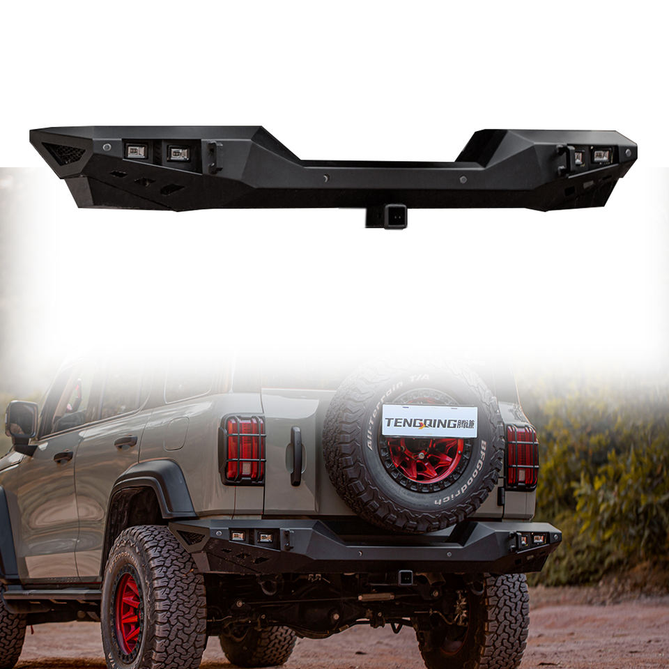 Performance Body Kit Black Carbon Steel Rear Bumper With Light radar ...
