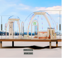 Cabaña Romántica de 2.7m con Cielo Estrellado, Casa Prefabricada Tipo Domo, Carpa Transparente de Policarbonato