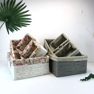 Willow Woven <b>Storage</b> <b>Baskets</b> Rectangle White And Gray Handmade Household Organizers For Toys And Gardening - Product Image 4