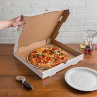 Individuell Bedruckte 9 11 13 Zoll Wellpappe Kraftpapier Pizza-Verpackungsbox 4-Farben CMYK-Verfahren Kundenspezifische Farbe