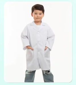 Blouses <span class=keywords><strong>de</strong></span> laboratoire blanches tissées pour enfants, uniformes <span class=keywords><strong>de</strong></span> scientifique pour jeu <span class=keywords><strong>de</strong></span> rôle <span class=keywords><strong>de</strong></span> médecin en laboratoire <span class=keywords><strong>scolaire</strong></span> professionnel, avec logo personnalisé - Product Image 6