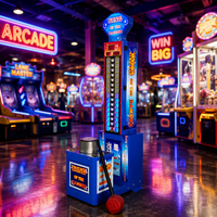 Hercules 1ère Génération : Machine d'Arcade à Monnayeur « King of Hammer » – Test de Force de Frappe pour Parc d'Attractions