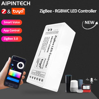 Controlador LED Tuya Zigbee 15A 12V Smart Life 5-24V Para Tira LED de un Solo Color, Doble Color, Monocromático, CCT, RGB, RGBW, RGBCCT, RGBCW, Atenuador ZigBee