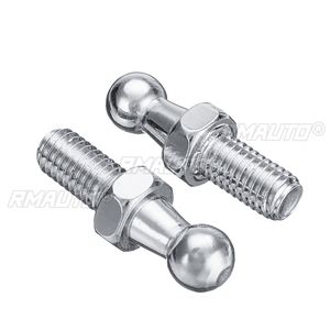 2 unidades de rótulas de bola universales plateadas de 10mm M8 para amortiguadores de gas de maletero y capó, con junta de válvula de resorte - Product Image 3