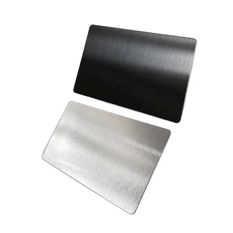 Tarjeta de Metal en blanco 100x60x0,4mm placa de acero inoxidable 201 cepillado para grabado de impresión láser DIY gris oscuro plata