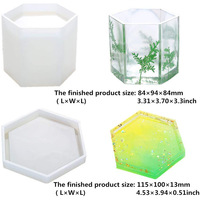 Le moule de conteneur de stylo hexagonal rond carré en résine époxy de goutte de cristal convient à la décoration de pot de fleur