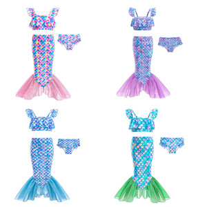 Traje de Baño de Dos Piezas para Niñas, Estilo Princesa Sirena, para Playa, Bikini, Conjunto de Natación Infantil - Product Image 5