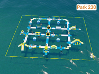 Jeu de parc aquatique flottant gonflable Parcours d'obstacles gonflable Île d'aventure Parc d'équipement de loisirs aquatique gonflable sur la mer