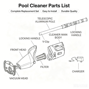 Nettoyeur de <span class=keywords><strong>piscine</strong></span> et de spa <span class=keywords><strong>automatique</strong></span> rechargeable à haute efficacité avec un grand filtre à débris, un manche télescopique et deux niveaux de puissance d'aspiration - Product Image 5
