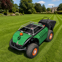 Robot tondeuse à gazon professionnel industriel sur roues télécommandé 9 CV à essence avec fonction de broyage et élimination de l'herbe pour usages multiples