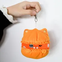 Porte-clés personnalisé professionnel ont un son dessin animé alimentaire forme pendentif jouets en peluche porte-clés pour les filles