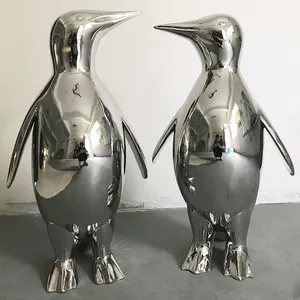 Зеркальная полированная Металлическая Статуя пингвина из нержавеющей стали