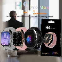 Montre connectée H9promax grand écran, écran tactile TFT en plastique magnétique, design unisexe, télécommande, appel BT, jeu, Android