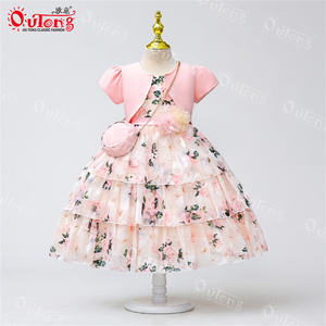 Yoliyolei pakaian anak-anak Fashion dengan pakaian musim panas gaun anak perempuan gaun motif bunga berlapis gaun anak perempuan lucu - Product Image 6