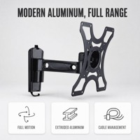 Support mural pour téléviseur DMP LCD2601 à mouvement complet, support pour moniteur VESA 200x200, 17-37 pouces, pivotant, inclinable, extension en aluminium