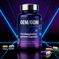 PQQ-Nahrungsergänzungsmittel zur Unterstützung der Mitochondrien, Pyrrolochinolinchinon-Dinatriumsalz, pflanzliche Basis, kundenspezifischer Nahrungsergänzungsmittelhersteller