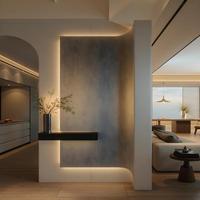 Console d'entrée minimaliste avec patères pour un design d'entrée majestueux