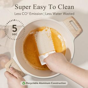 Batería <span class=keywords><strong>de</strong></span> Cocina <span class=keywords><strong>de</strong></span> Granito Blanco <span class=keywords><strong>de</strong></span> 21 Piezas <span class=keywords><strong>de</strong></span> Aluminio con Fondo <span class=keywords><strong>de</strong></span> Inducción, Ollas y Sartenes con Revestimiento Antiadherente para Cocina - Product Image 5