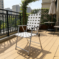 Chaise de camping et de plage pliable en gros, personnalisée, à 2 plis, avec sangle, cadre métallique durable, imperméable, pour pique-nique en extérieur