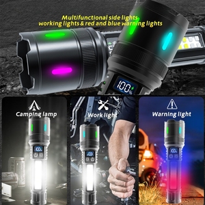 Wason <span class=keywords><strong>2025</strong></span> Mới Đa Chức Năng Siêu Sáng Cao <span class=keywords><strong>Lumen</strong></span> Mạnh Mẽ Cầm Tay LED Có Thể Sạc Lại Đèn Pin <span class=keywords><strong>Torch</strong></span> Với Side Cảnh Báo Ánh Sáng - Product Image 6