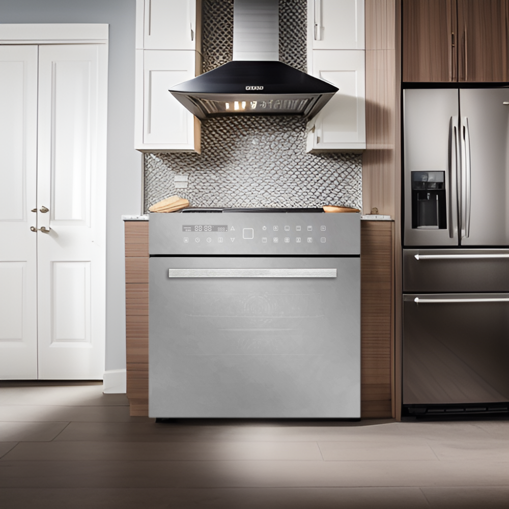 60cm Ceramic Convection Electric Pizza Oven with Built-In Style Mirror Glass Household Baking Application Built-In Oven Genre