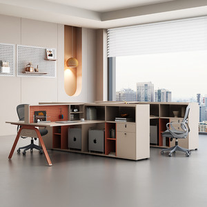 Ensemble de bureau <span class=keywords><strong>et</strong></span> chaise de style industriel minimaliste moderne en MDF pour postes de travail à domicile, bureaux en cubicle 4/6 personnes <span class=keywords><strong>et</strong></span> bureaux financiers - Product Image 4
