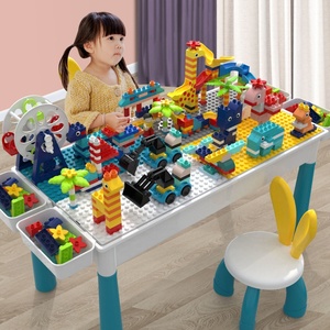 Table de construction multifonctionnelle pour bébés, compatible avec les grands blocs de construction pour enfants - Product Image 6