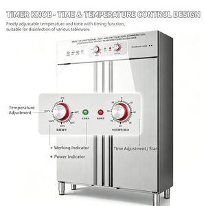 Armadio di Disinfezione Verticale Commerciale in Acciaio Inox a 1/2/3 Porte, Grande Capacità, Circolazione d'Aria Calda ad Alta Temperatura - Product Image 6