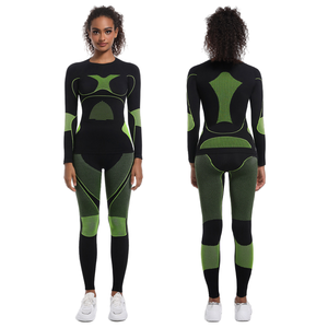 Combinaison de ski sans couture personnalisée, à manches longues, hautement élastique, sculptant le corps, pour le sport, la course à pied, le yoga, pour femmes - Product Image 5