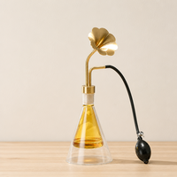 Flacons en verre de 90 ml pour parfum, huile essentielle, café, avec tête florale, pour présentation olfactive
