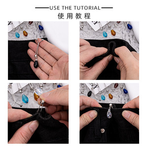 New Y-shaped needle women's headscarf <b>clip</b>, colorful crystal neck <b>clip</b>, fashionable and trendy fixed safety pin <b>clip</b>. - Product Image 4