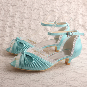 Scarpe da corte personalizzate con <span class=keywords><strong>tacco</strong></span> <span class=keywords><strong>basso</strong></span> verde menta - Product Image 1