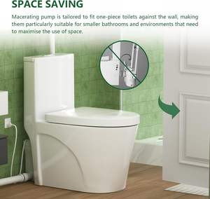 Système de toilettes suspendues SUPERFLO <span class=keywords><strong>avec</strong></span> macérateur intégré, cuvette allongée confortable, pompe de macération 600W, 26 pieds - Product Image 6