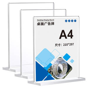 Expositor <span class=keywords><strong>de</strong></span> mesa <span class=keywords><strong>de</strong></span> acrílico A4 <span class=keywords><strong>de</strong></span> fábrica, tarjetero extraíble A6, letrero <span class=keywords><strong>de</strong></span> mesa, etiqueta <span class=keywords><strong>de</strong></span> precio publicitaria, soporte <span class=keywords><strong>de</strong></span> exhibición <span class=keywords><strong>de</strong></span> alta gama tipo T A5 - Product Image 2