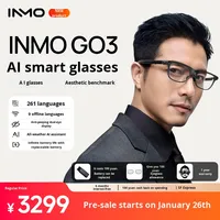 Lunettes intelligentes INMO Go3 AI AR avec écran tactile OLED de 1,3 pouces, traduction (161 langues), téléprompteur vocal, remplaçables