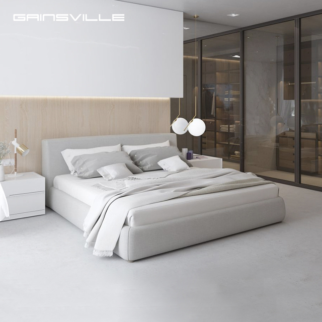 High Quality Minimalist Double Bed Soft Comfortable Modern Upholstered Beds