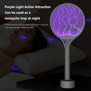 Raquette électrique anti-moustiques haute efficacité, intérieure et extérieure, 2 en 1, rechargeable à l'énergie solaire - Product Image 3