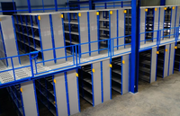 Solutions de plancher de mezzanine de stockage haute densité, système de rayonnage multi-niveaux, rayonnage de mezzanine de stockage industriel en acier
