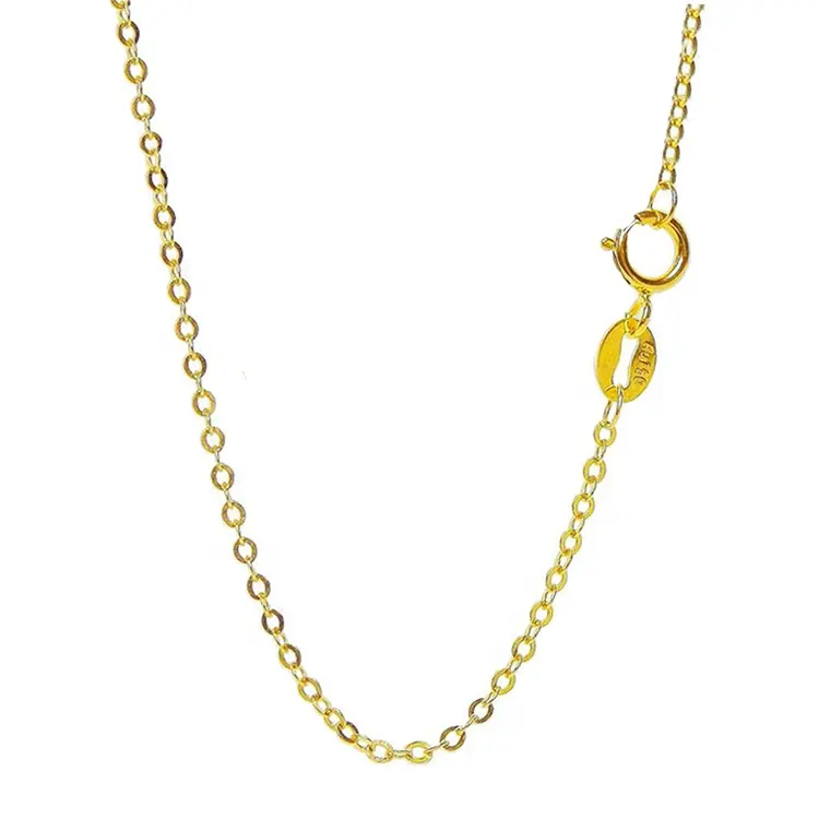 Collar de cadena de oro de 18 quilates con forma de O para mujer, cadena de eslabones de oro de 18 quilates con clip brillante, para mujeres y niñas