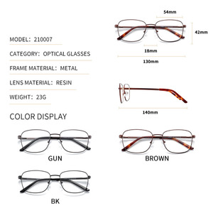 Kính Vuông Bằng Hợp Kim Titan Kính Mắt Công Sở Phong Cách Hàn Quốc Cho Nam Gọng Kính Theo Toa Cận Thị - Product Image 4